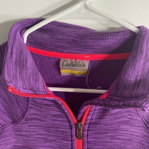 Cabela’s Half Zip Purple Tech Fleece Top Shirt Jacket Sweatshirt Large - Picture 2 of 6